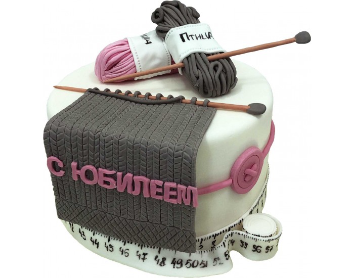 Торт с вязанием для рукодельницы на заказ в спб.